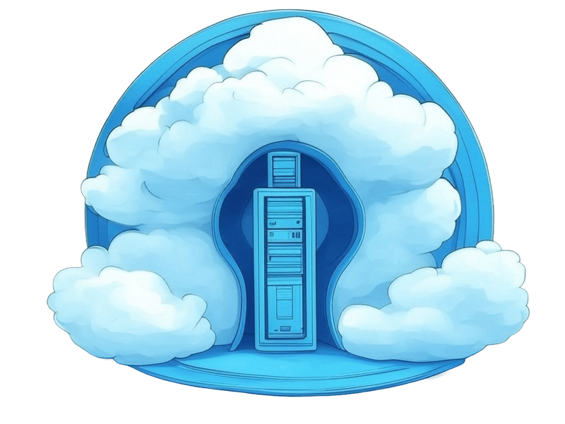 datacentre in the cloud icon